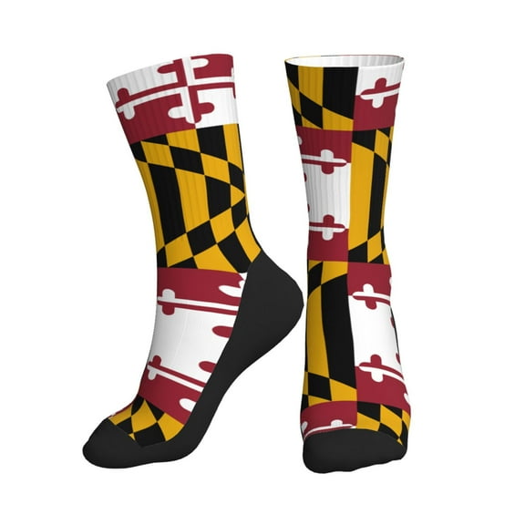 Men Women Maryland Flag Novelty Sports Design Casual Dress Socks