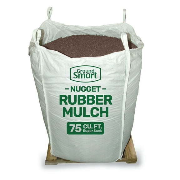 GroundSmart Brown Rubber Mulch, 75 Cu Ft Super Sack