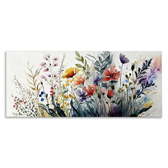 Stupell Industries Shabby Chic Bold Floral Hues Blooming Nature Canvas Art, 40 x 17, by Ziwei Li