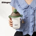 thumbnail image 4 of Sidagar 18 fl oz Leakproof Stainless Stee Insulated Water Bottle with Straw, Wide Mouth, Pistachio Scoop, 4 of 9