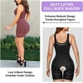 thumbnail image 4 of Irisnaya Waist Trainer Bodysuit for Women Shapewear Tummy Control Full Body Shaper High Waist Open Bust Butt Lifter Thigh Slimmer Corset(Black Medium), 4 of 7