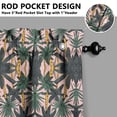 thumbnail image 5 of Kitchen Curtains 24 Inch Short - 3 Panel Set, Rod Pocket Window Curtain with Tropical Palm Tree Sunset Print, 100% Polyester for Boho Kitchen, Beach Room, Easy Wash, 5 of 6