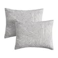 thumbnail image 4 of DESIGN STUDIO Abstract Zebra Light Grey 3-Piece All-Season Soft Woven Matelasse Jacquard Reversible Cotton Blend Quilt Set - King, 4 of 5