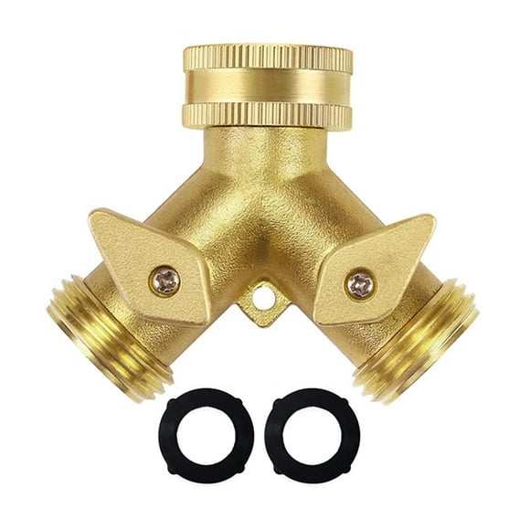 Garden Hose Splitter 2 Way Heavy Duty Brass Hose Y Splitter 3/4'' Brass Hose Connectors