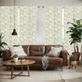 thumbnail image 2 of Ambesonne Leaves Window Curtains, Curled Leaf Pattern Nature, Each 28" W x 84" L, Pale Taupe Grey Eggshell, 2 of 5