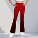 thumbnail image 1 of Pantalones largos con estampado para niñas, forrados de vellón para mayor calidez, pantalones largos casuales, leggings ligeramente acampanados, traje para niñas de 5 a 16 años., 1 of 6