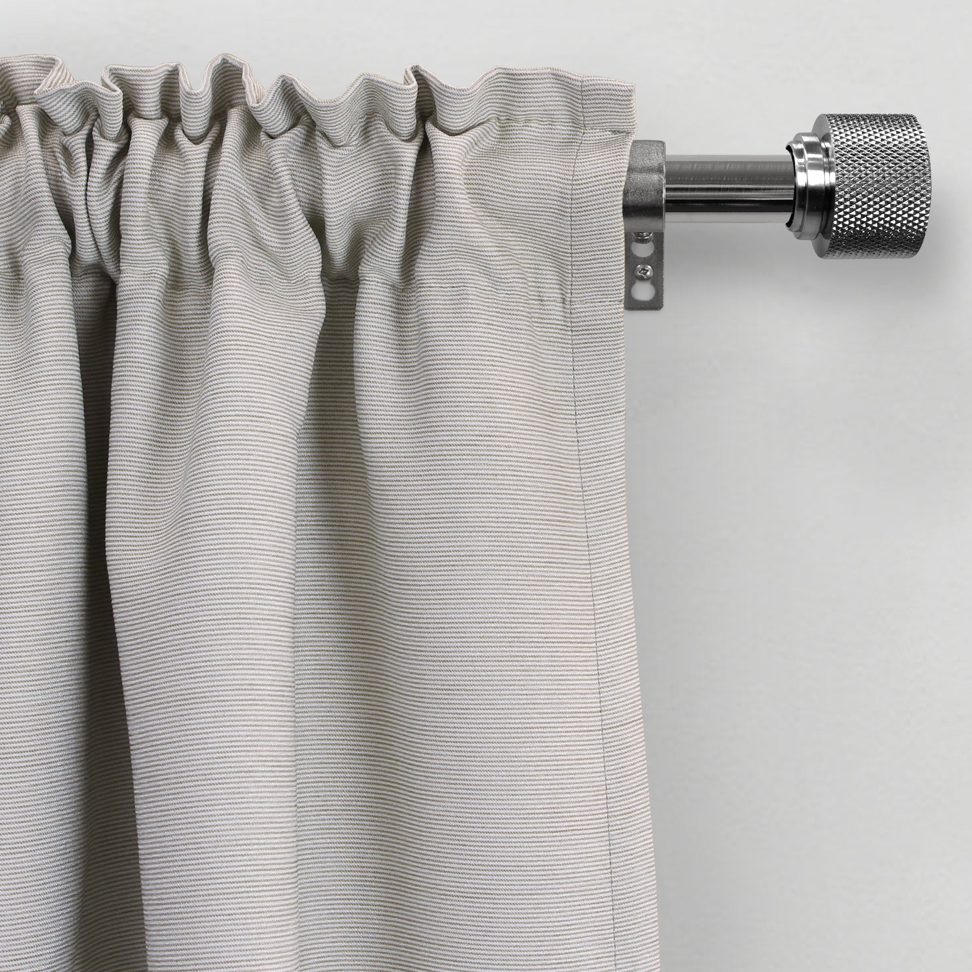 Better Homes & Gardens 1" Satin Nickel Knurled Cylinder Curtain Rod, 42-120"
