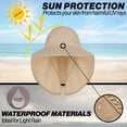 thumbnail image 2 of UPF 50+ Sun Protection Hat for Unisex Adult UV Solar Protection Wide Brim Outdoor Beach Fishing Bucket Bonnie Cap Visor with Neck Flap Breathable Mesh Lightweight Foldable Windproof C Khaki, 2 of 5