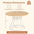 thumbnail image 5 of Natural 47" Round Dining Table for 4-6 People  Hourglass Metal Base Curved Tabletop  LJH, 5 of 10