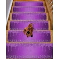 thumbnail image 2 of Modern Purple Stair Treads for Wooden Steps Indoor Runner Rug Carpet, Abstract Diamond Luxury Gradient 4 Pieces Peel and Stick Staircase Step Treads Covers Washable Throw Door Mats, 30"x8", 2 of 6