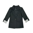 thumbnail image 6 of Holzkary Blazers for Women Casual Oversized Open Front 3/4 Sleeve Jackets Work Office Business Suit Blazer 2025 Women's Button Business Slim Fit Three Quarter Sleeve Rolled Edge Dark Grey 3Xl, 6 of 6