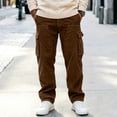 thumbnail image 5 of Loose Cargo Pants for Men,Straight Leg Casual Wide Leg Trousers with Multi Pockets for Hiking and Traveling, 5 of 7