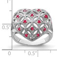 thumbnail image 2 of 925 Sterling Silver Rhodium-plated Ruby Heart Ring, 2 of 2