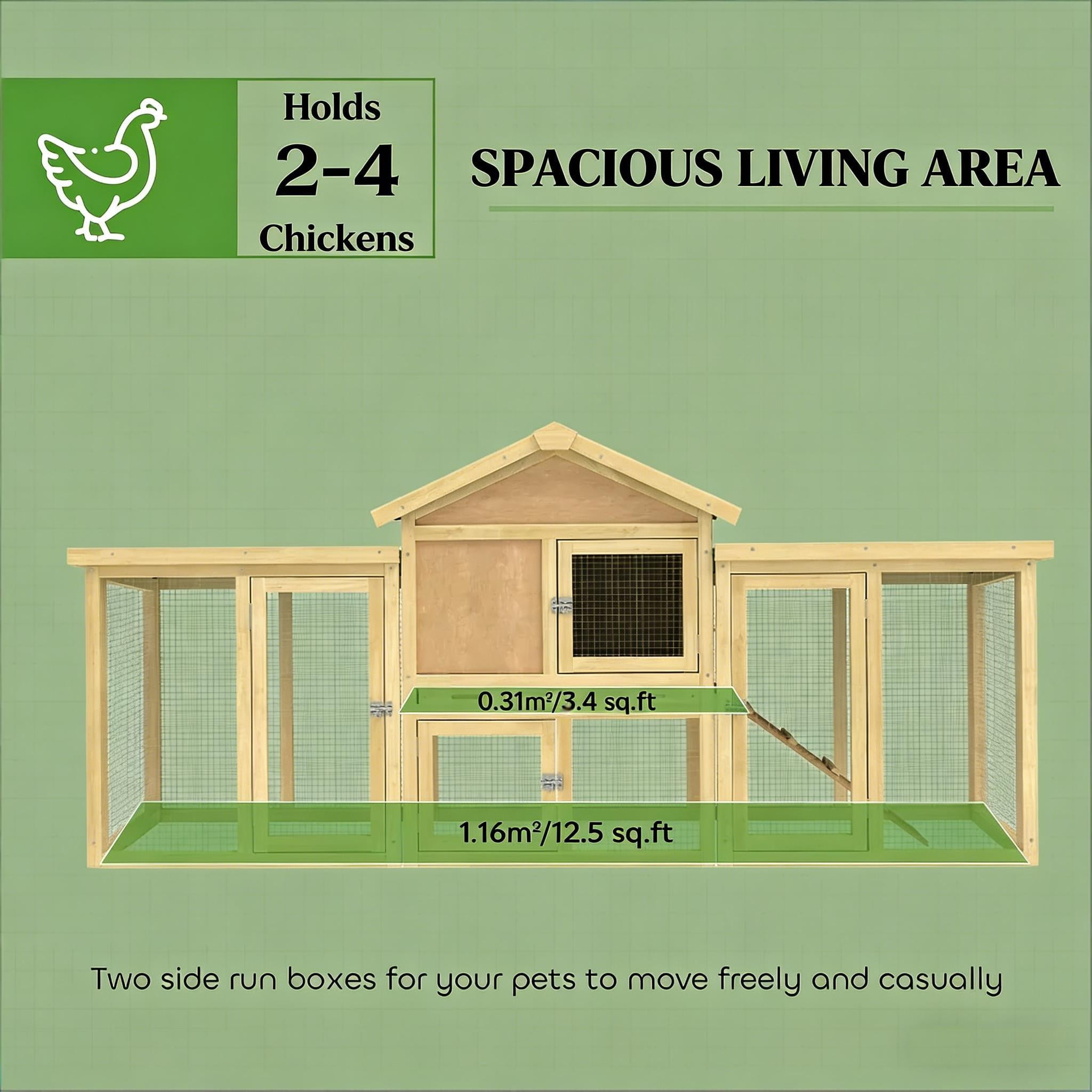 Stable Pet House, Backyard Chicken Coop, Wooden Chicken Coop, Spacious Chicken House