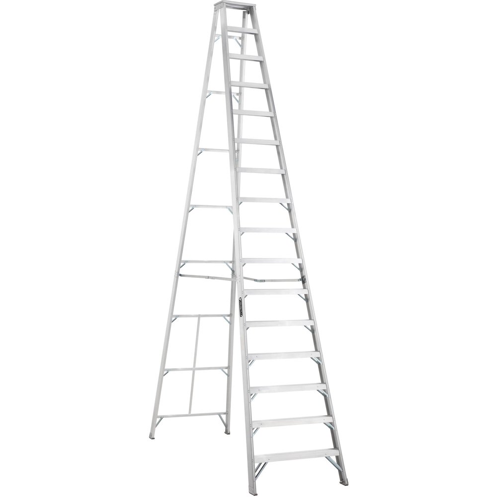 Louisville Ladder 16' Aluminum Step Ladder, 19' Reach, 300 lbs Load