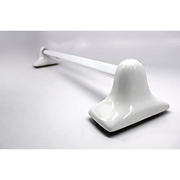 Tenedos Towel Bar Glazed Ceramic Bathroom Accessory Kit (White)