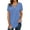 Blue, variant on Nlife Women Lace-up Front Solid Color Short Sleeves Tunics Tops