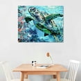 thumbnail image 2 of Orinice Turtle Seaweed Ocean Fine Art Aesthetic Poster & Print Wall Painting for Home Decor - Set of 3 20x16in, 2 of 6