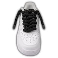 thumbnail image 2 of Thick Rope Shoe Laces for Air Force 1, Chunky Twisted Round Cotton Shoelaces with DIY Custom Accessories for AF Sneaker Shoes(Color:Black,Size:10MM), 2 of 7