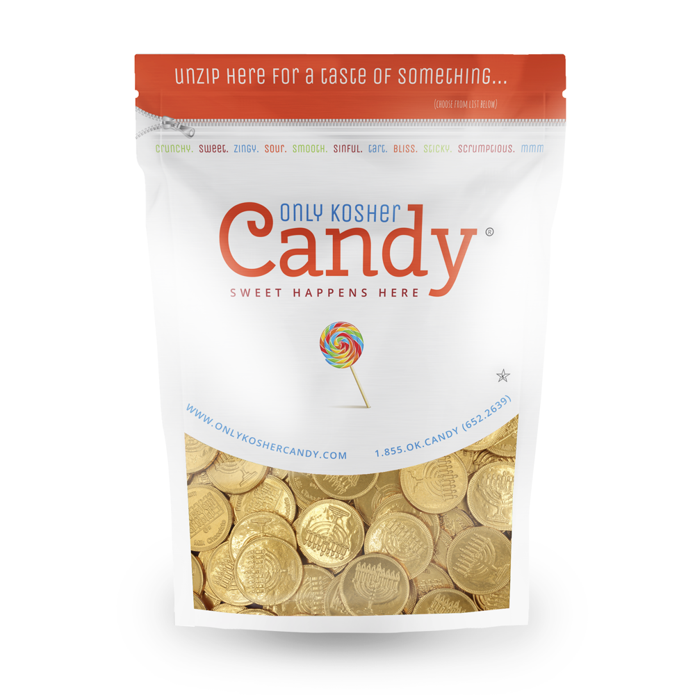 Bulk Kosher Dairy Gold Foil Chocolate Coins, 165 Ct. Gelt for Hanukkah