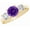 Amethyst, variant on 1-6 Carat Round 14K Yellow Gold LAB GROWN 3 Stone Gemstone & LAB GROWN Diamond Three Stone Engagement Ring (Ruby Center AAAA Heirloom Quality) Ruby 3 Carat Size: 8.5