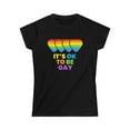 thumbnail image 3 of It's OK to Be Gay Pride Month LGBTQ Rainbow Lesbian Gay Womens T Shirts, 3 of 8
