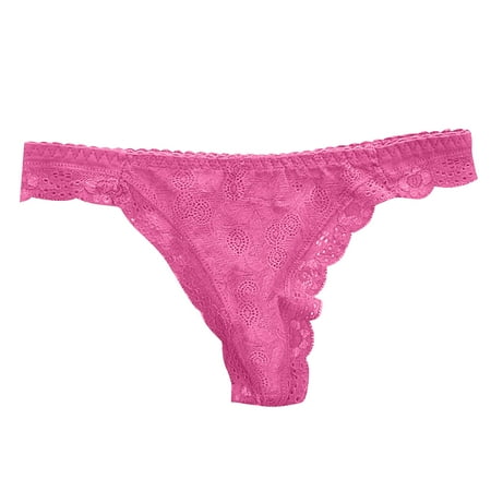 

Gubotare Panties For Women Underwear Hollow Lace-up Crochet Out Panties Panty Lace For Women Women s Panties Hot Pink One Size