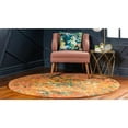 thumbnail image 2 of Unique Loom Ivy Jardin Rug Orange/Hunter Green 6' 1" Round Abstract Contemporary Perfect For Dining Room Entryway Bed Room, 2 of 6
