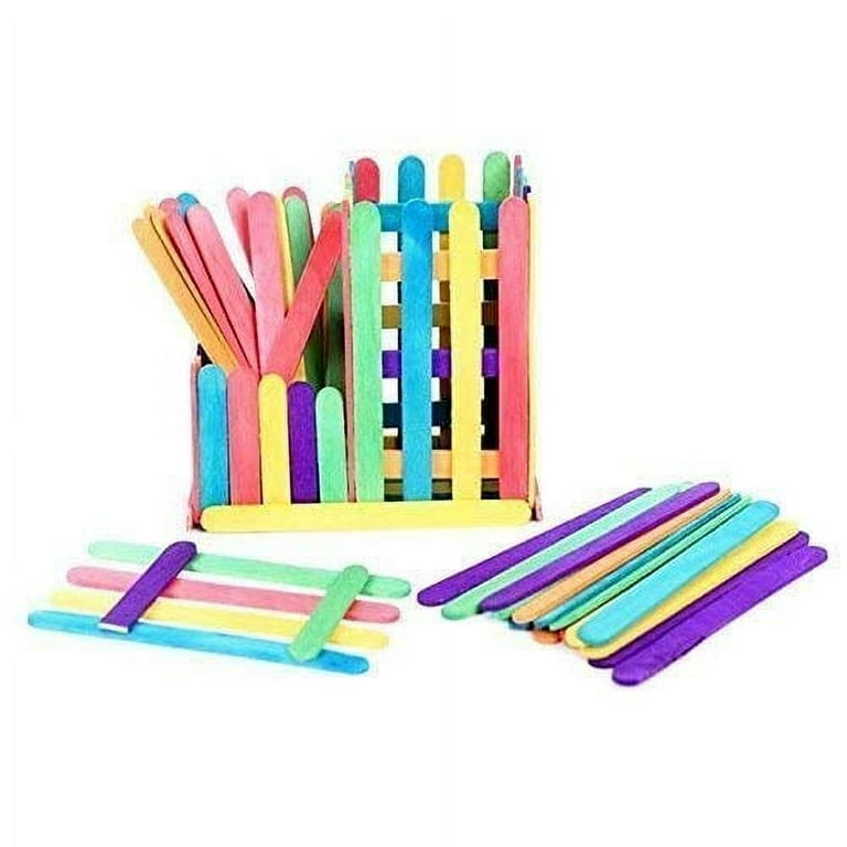 Comfy Package 4.5 Colored Popsicle Stick Set Wooden Sticks for Crafts, Assorted 1000-pack