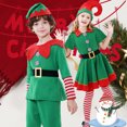 thumbnail image 2 of Disfraz de Navidad para niños, disfraz de elfo navideño, cosplay, disfraz para padres e hijos, disfraz de Navidad verde para hombres y mujeres, 2 of 4