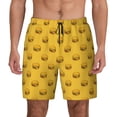 thumbnail image 2 of Picia Burger 1 pattern Mens Swim Trunks with Compression Liner Stretch Beach Shorts Quick Dry with Zipper Pockets No-Chafing Board Shorts-Large, 2 of 9