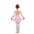 thumbnail image 2 of Arshiner Girls Ballet Leotards with Chiffon Dance Skirt Long Sleeve Crisscross Back Toddler Dance Outfit Combo, 2 of 7