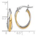 thumbnail image 2 of FJC Finejewelers 10 kt Two Tone Gold Two-tone Polished Hoop Earrings 20 mm x 14 mm, 2 of 6