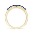 thumbnail image 2 of ANGARA Natural Floating Blue Sapphire Half Eternity Ring with Diamonds in 14K Yellow Gold for Women (Size-2.5mm) | September Birthstone, Anniversary, Jewelry Gift for Women | Natural Sapphire Ring, 2 of 9