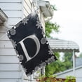 thumbnail image 2 of America Forever Winter Monogram Letter D House Flag Vertical Double Sided 28 x 40 inches Christmas Holiday Seasonal Flags for Outdoor, Yard, Porch Decoration, Silver Snowflakes Decoration, 2 of 4