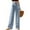 *Light Blue, variant on Women's High Waisted Wide Leg Pants，Casual Loose Elastic Waist Trousers With Pockets Pink,Womens Plus S