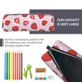 thumbnail image 5 of Cauagu Hand Drawn Strawberry Print Leather Pencil Pen Case - Stationery Bag Portable Stationery Bag Big Capacity Pencil Pouch Cosmetic Organizer Bag for Men & Women, 5 of 7