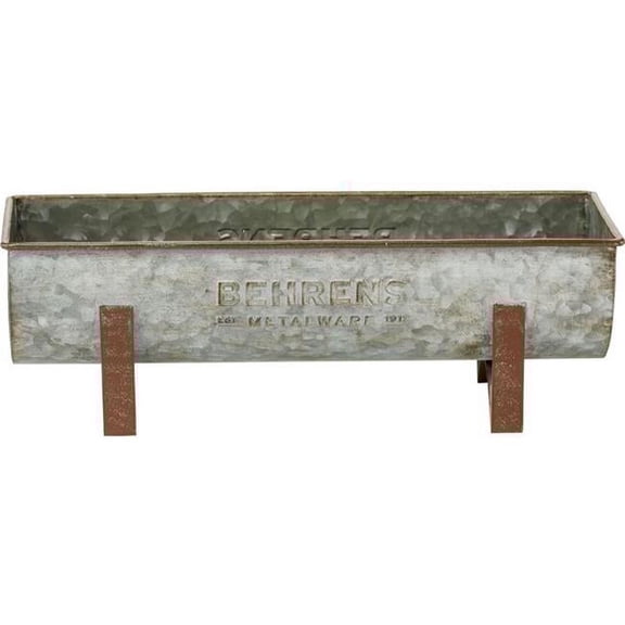 Behrens Manufacturing M19TP1 15 in. Embossed Aged Galvanized Planter with Legs