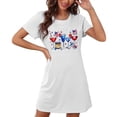 thumbnail image 4 of Camisón corto de talla grande para mujer, camisón de manga corta con estampado de pecho a la moda, camisón para mujer, 4 of 7