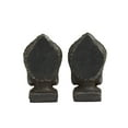 thumbnail image 6 of DecMode 4" Distressed Buddha Black Metal Bookends (Set of 2), 6 of 7