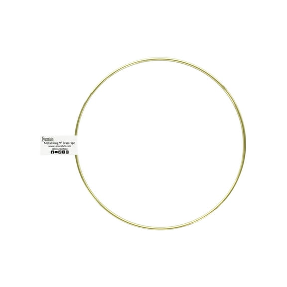 Essentials By Leisure Arts Metal Ring 9" Brass – For Macrame Rings, Metal Hoops For Crafts, And Diy Projects. Ideal Rings Crafts And Home Decor
