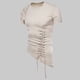 thumbnail image 1 of Blusas y camisas de manga corta y cuello redondo para hombre, blusas informales de verano de color liso con cuello redondo y mangas cortas irregulares, blusa de poliéster para hombre., 1 of 9
