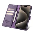 thumbnail image 3 of Wallet Case for iPhone 16 Pro, [Card Slots] Cash Holder Folio PU Leather Cover, [RFID Blocking] Flip Stand Case with [TPU Shockproof Interior Case] Compatible for iPhone 16 Pro, Purple, 3 of 9