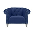 thumbnail image 6 of New Classic Furniture Emma Crystal Velvet Fabric Chair in Royal Blue, 6 of 6