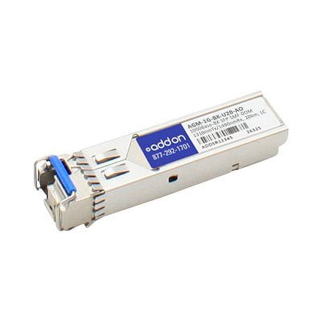 AddOn Netgear Compatible BX SFP Transceiver - SFP (mini-GBIC) module Transceiver (Équivalent à: Netgear AGM-1G-BX-U20) - GigE - 1000Base-BX - LC Monomode - jusqu'à 24 km - 1310 (TX) / 1490 (RX) nm