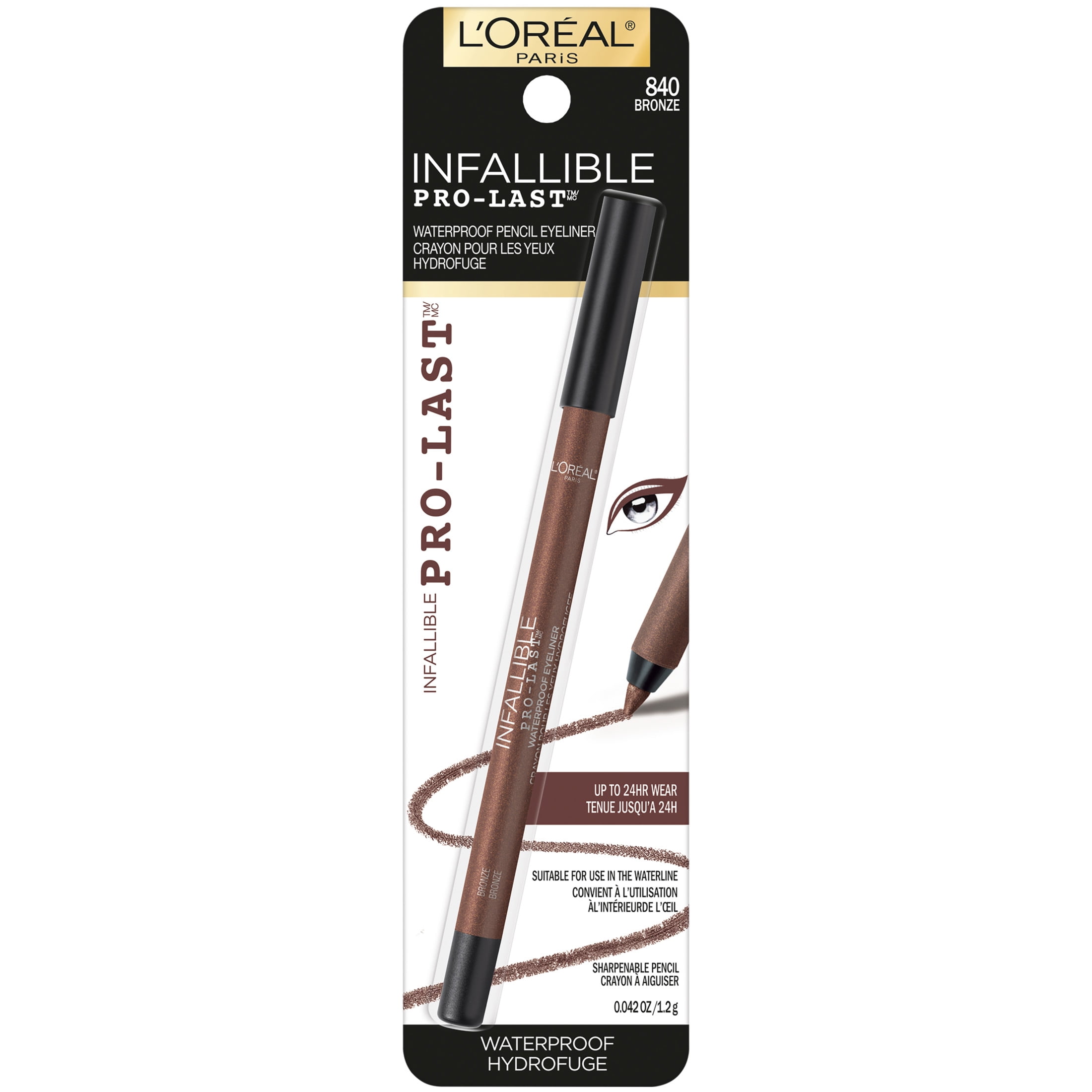 L'Oreal Paris Infallible Pro-Last Waterproof Pencil Eyeliner, Bronze