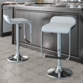 thumbnail image 1 of CorLiving Tabouret de Bar Réglable en Faux Cuir Blanc avec Repose-Pieds - Ensemble de 2, 1 of 11