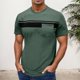 thumbnail image 2 of Camiseta de manga corta con cuello redondo y estampado a rayas para hombre, gráficos en 3D, poliéster y spandex, ropa informal para el día a día, tallas S-XXXL, 2 of 7