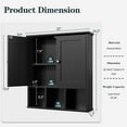 thumbnail image 5 of Walsunny Bathroom Medicine Cabinet, Wall-mounted Storage Cabinet with Adjustable Partitions, with 3 Open Shelves for Bedroom Organizer or Laundry, 5 of 7