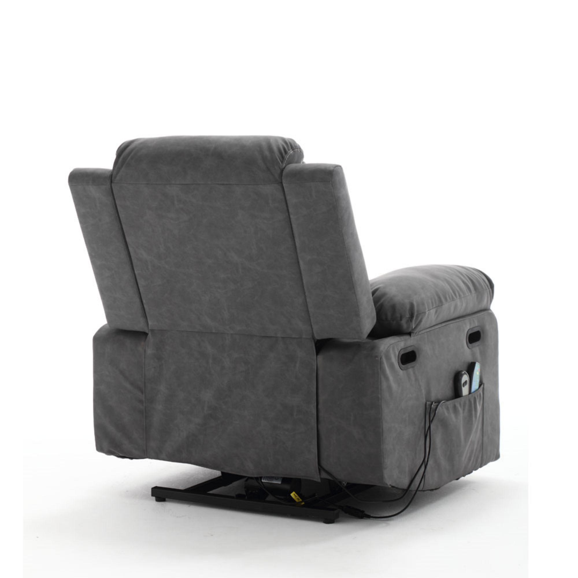 PAPROOS Recliner Chair, Electric Power Lift Recliner with Heat Therapy and Massage Function, Large Size Lift Chair with Remote and Side Pocket, Oversized Power Reclining Sofa, Gray Blue